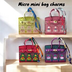 New Micro Mini Leather Bag Charms Fob Decoration Coin Purse